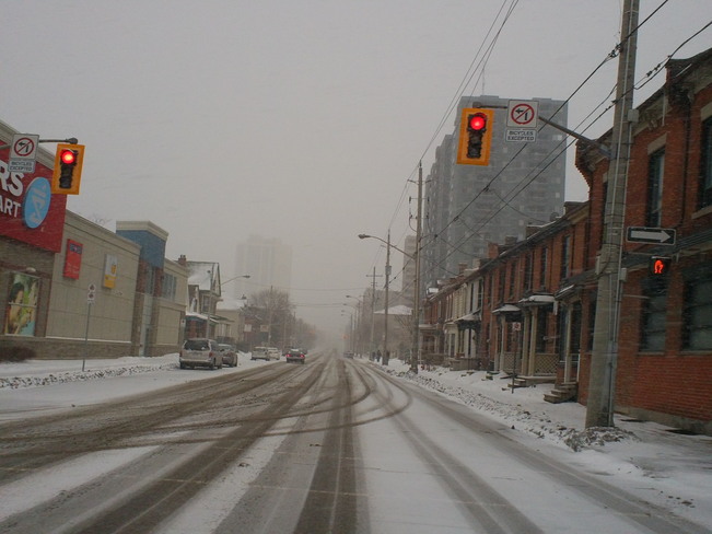Snowy road Hamilton, ON