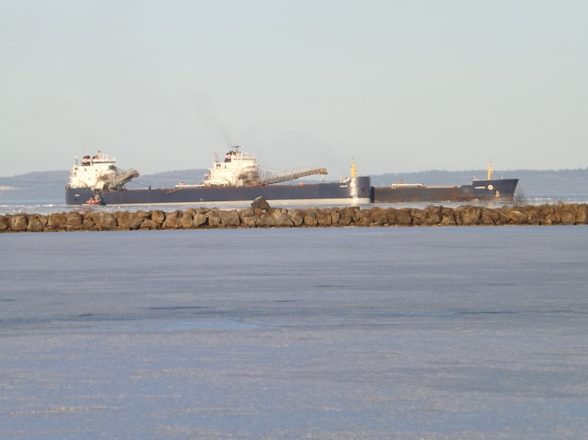 2 cargo ships in the basy Thunder Bay, ON