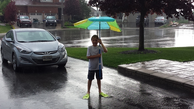 Playing in the rain! Stouffville, ON