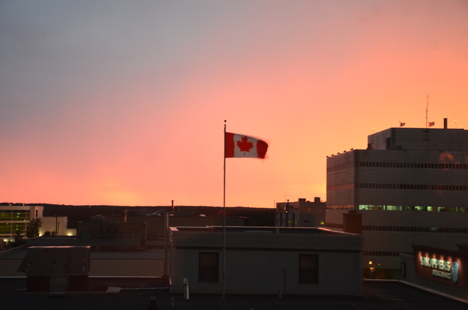 Night Flag- for Canada Day! Yellowknife, NT