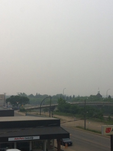hazed smog Brandon, Manitoba Canada