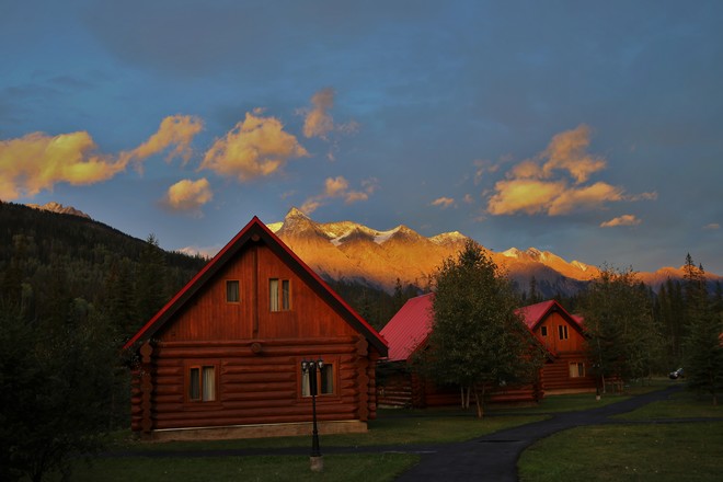 The twilight in Rockies Golden, BC