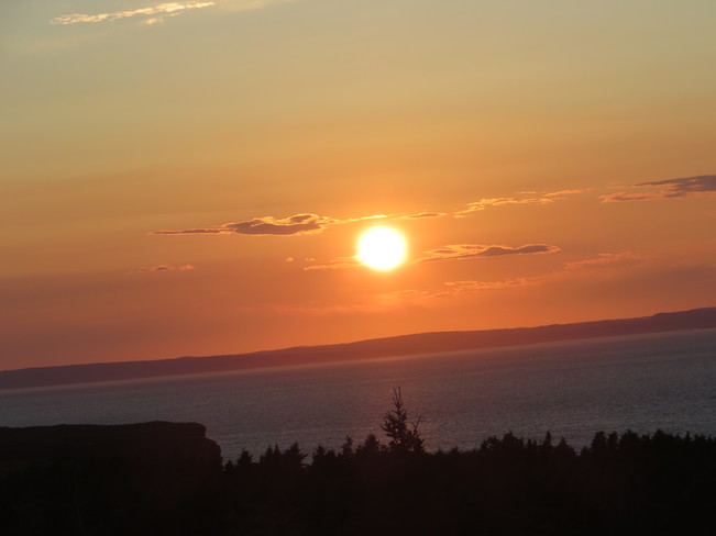 Tonight's sunset and super moon Bell Island, NL
