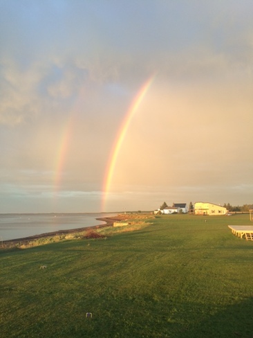 Rare double rainbows Rexton, NB