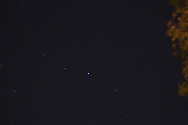 Bright star Vega at the apex of a triangle. Winnipeg, MB
