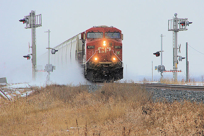 CP Rail #8711 A Skiff of Snow S Railway Ave, Indian Head, SK S0G 2K0, Canada