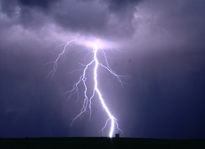lightning at dusk Brooks, AB