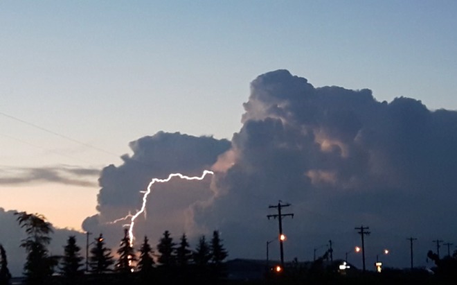 Yesterday's storm lite up the sky Morinville, AB