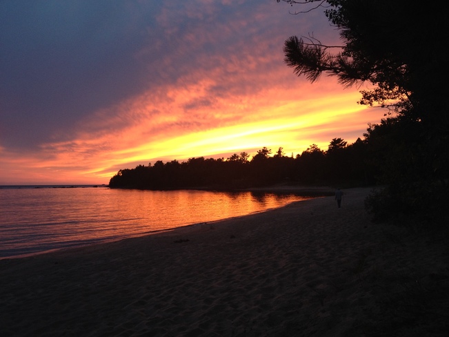 Sunset, Thunderstorm, and camping at the beach Sault Ste. Marie, ON