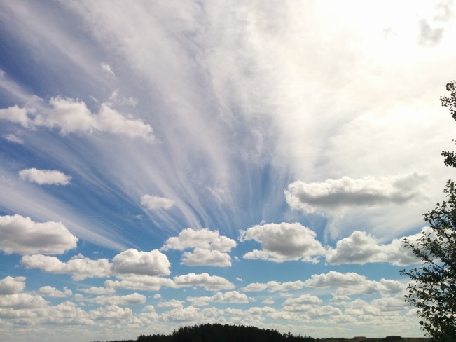 Afternoon prairie sky in Saskatchewan Manitou, sask