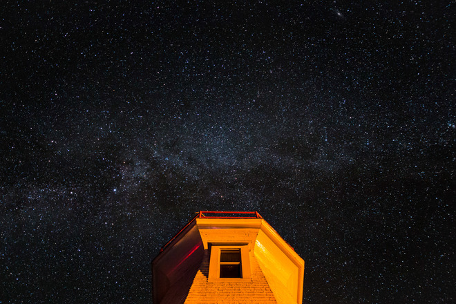 The Milky Way above L'Etete Passage Light L'Etete, NB