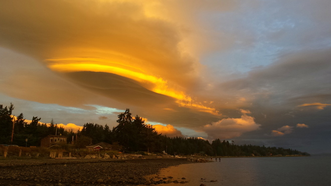 Lenticular clouds: Nile Creek Beach, Vancouver Island Bowser, BC