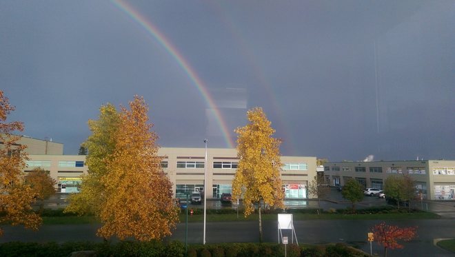Two beautiful parallel Rainbows.. Surrey, BC