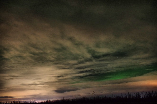 A cloudy night. AB-881, Wood Buffalo, AB T0P, Canada