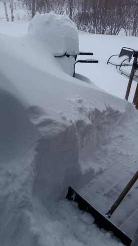 out our door this morning after noel shoveled a bit Killarney, MB