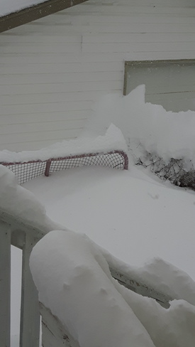 Road Hockey Cancelled until April. Net under snow after 3 days straight of snow. Carberry, MB