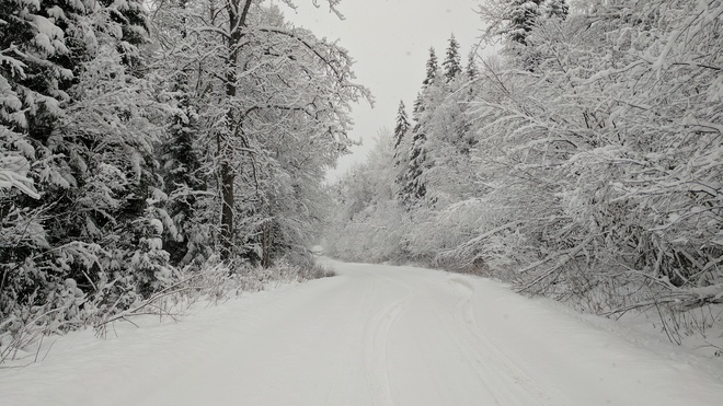 Winter Road Fraser Lake, BC
