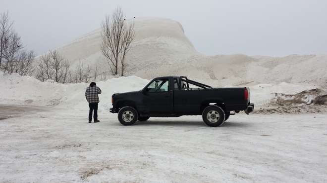 snow storage pile . Sault Ste. Marie, ON