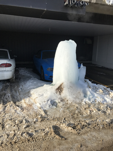 Massive ice pillar Winnipeg, Manitoba, CA