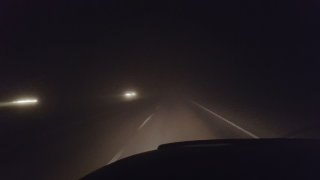 Fog between Lethbridge and Taber Taber, AB