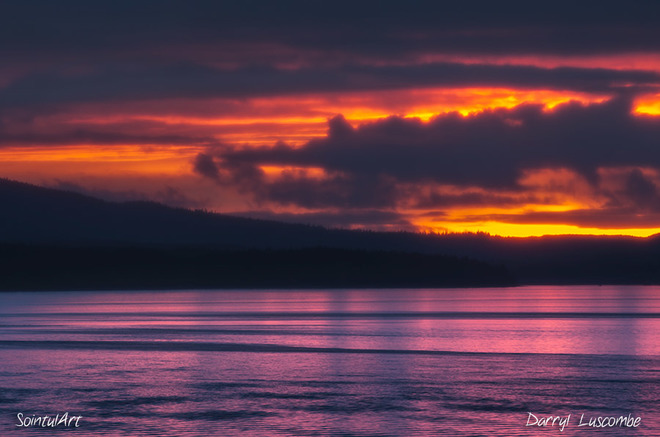 Sunset over Broughton Strait. Sointula, BC