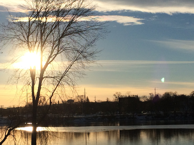 Sunset over the river Peterborough, Ontario, CA