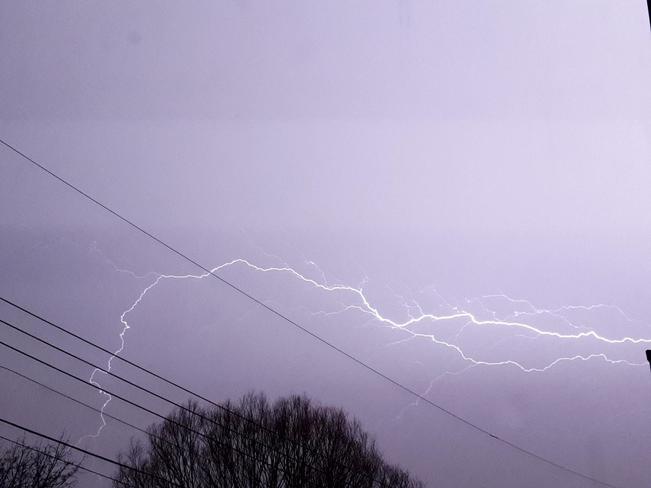 wicked lightning first thunderstorm of the season Delhi, ON