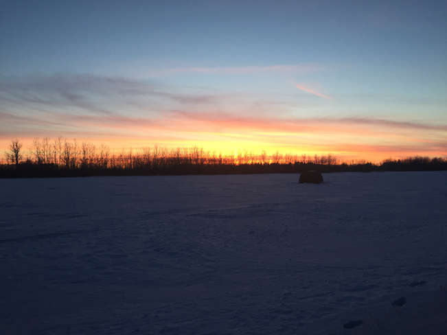 Late winter sunset Lockport, Manitoba, CA