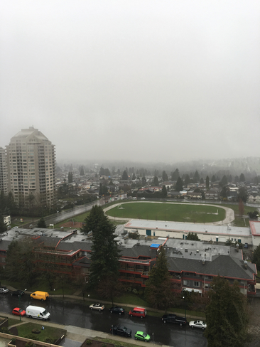 Did the rain consume up the mountains? Burnaby, British Columbia, CA