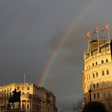 Rainbow in Trafalgar Square