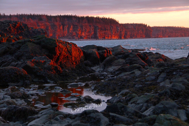 Red Sunset Cliffs Black Rock, Nova Scotia, CA
