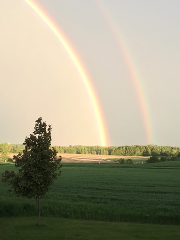 Double rainbow in Woodville, ON 102-114 John St, Woodville, ON K0M 2T0, Canada