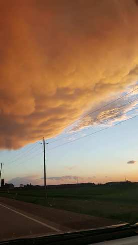 Sunset storm cloud Southwold, ON