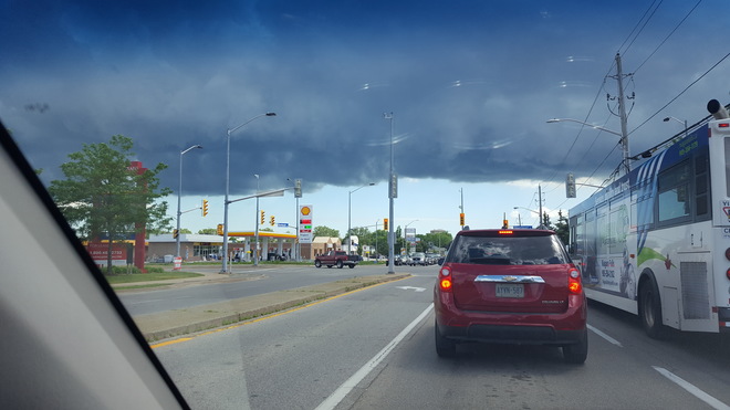 Dark low cloud coverage Niagara Falls, ON