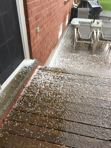 Hail in Rockwood, On. Rockwood, Ontario, CA