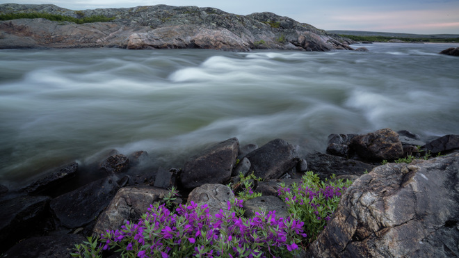 River in Arctic Canada Ungava Bay