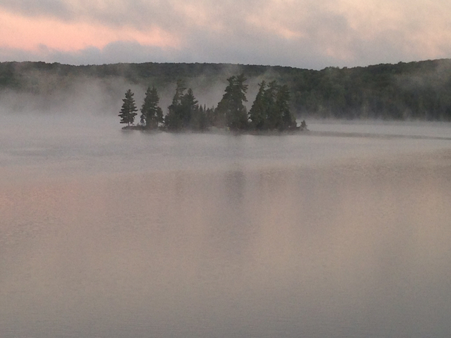 Foggy lake Purdy, Ontario, CA