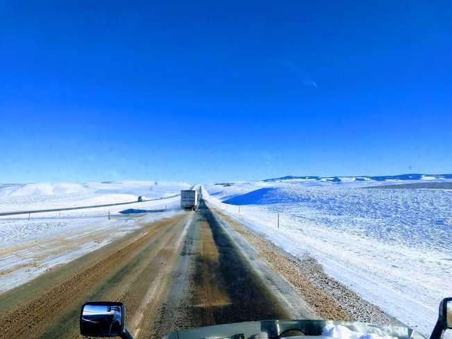 icy roads. Buford, WY