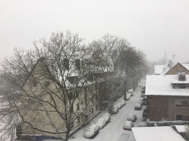 Snow near Dusseldorf Ratingen, Düsseldorf, DE