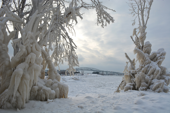 Nature's fury makes Ice Sculptures Sarnia Ont.