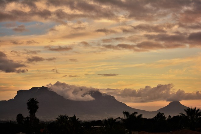 Table Mountain from Plattekloof Road. Plattekloof Rd, Parow, Cape Town, 7500, South Africa