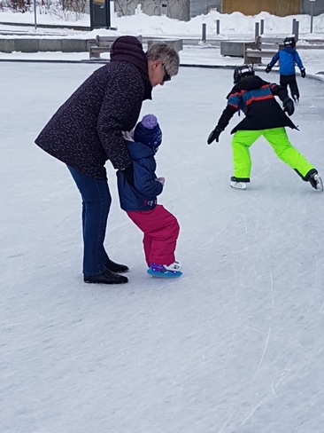 Skating with great-granddaughter Thunder Bay, ON