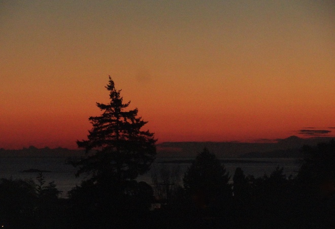 Red skies early dawn Nanaimo B, BC, Canada