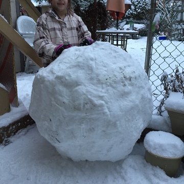 Big snow balls in Langley British Columbia