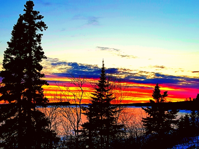 Lake Superior sunset in March Rossport, ON