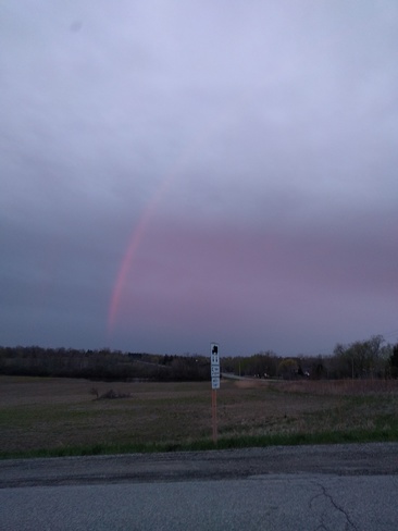 red rainbow at night Rockwood, ON