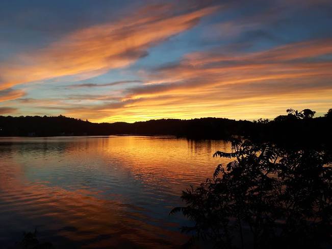 Stunning sunset over Lac des Sables Sainte-Agathe-des-Monts, QC