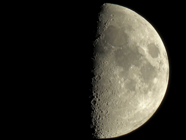 First Quarter Moon over North Bay. North Bay, ON