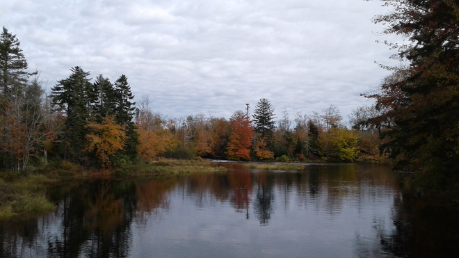 Autumn winding down Mineville, Nova Scotia