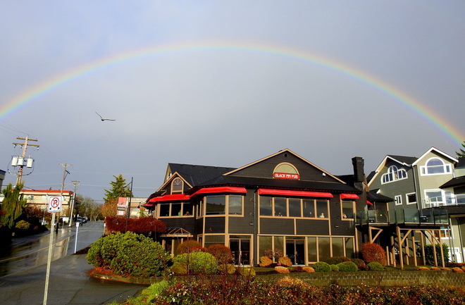 Rainbow over the Blackfin Pub Comox